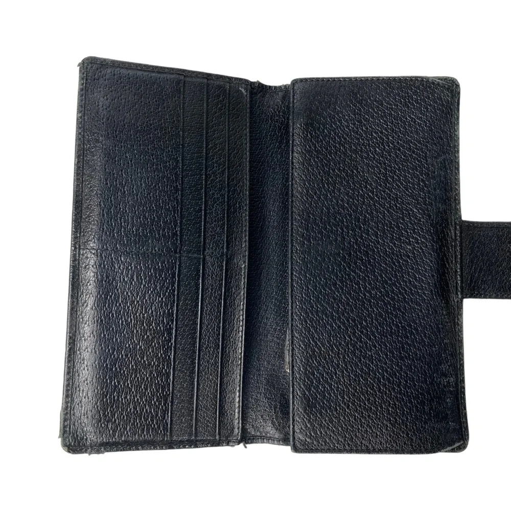 Authentic GUCCI Black Canvas & Leather Guccisima Monogram Long Carryall Wallet_7